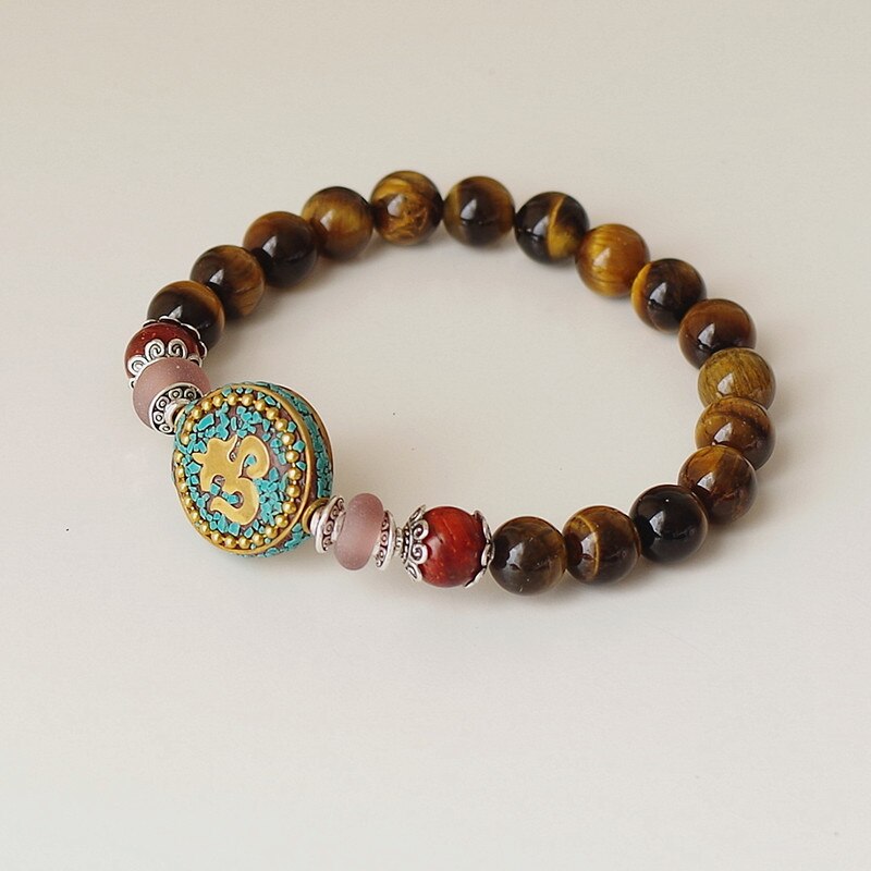 Tiger Eye Stone Beads Strand  Chakra Mala Bracelet