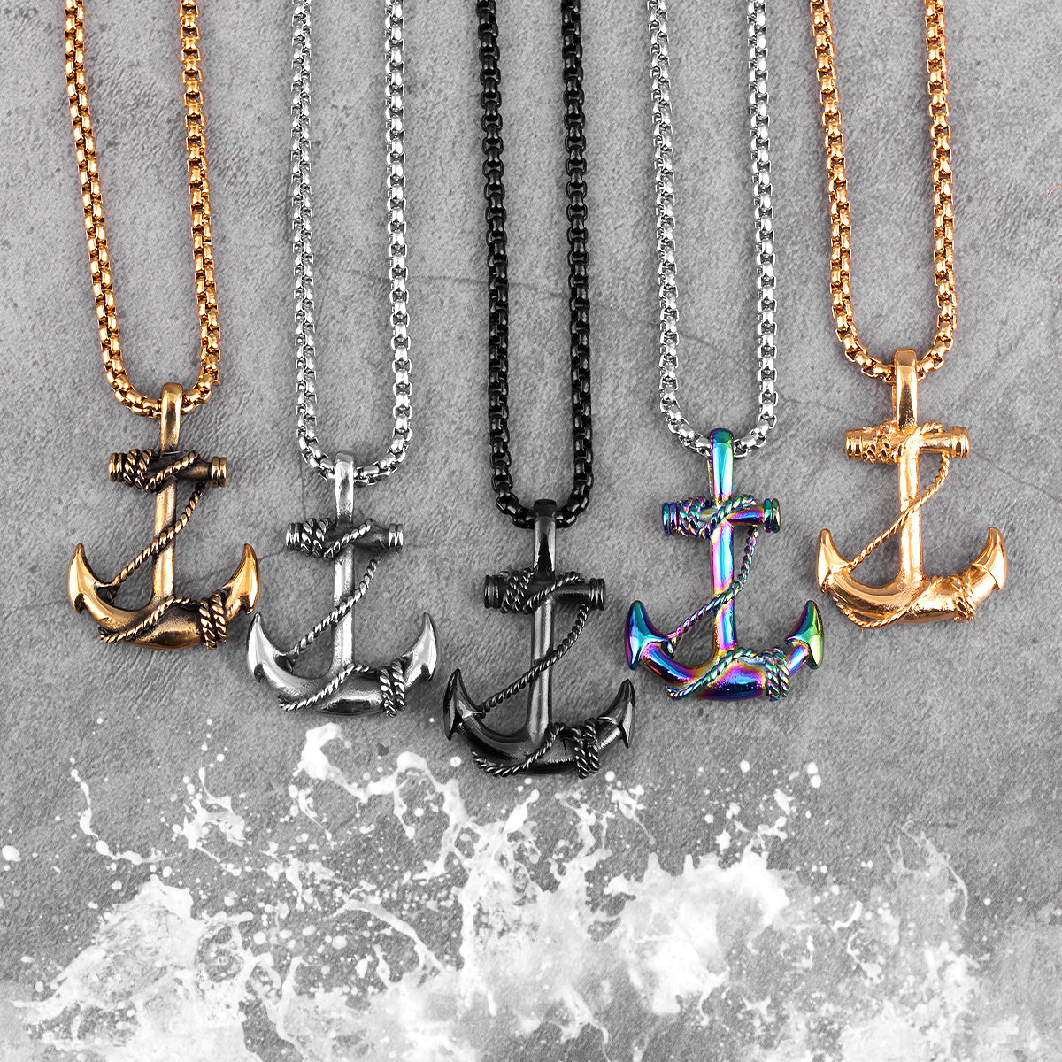 Stainless Steel Sea Anchor Sailor Man Men Necklaces