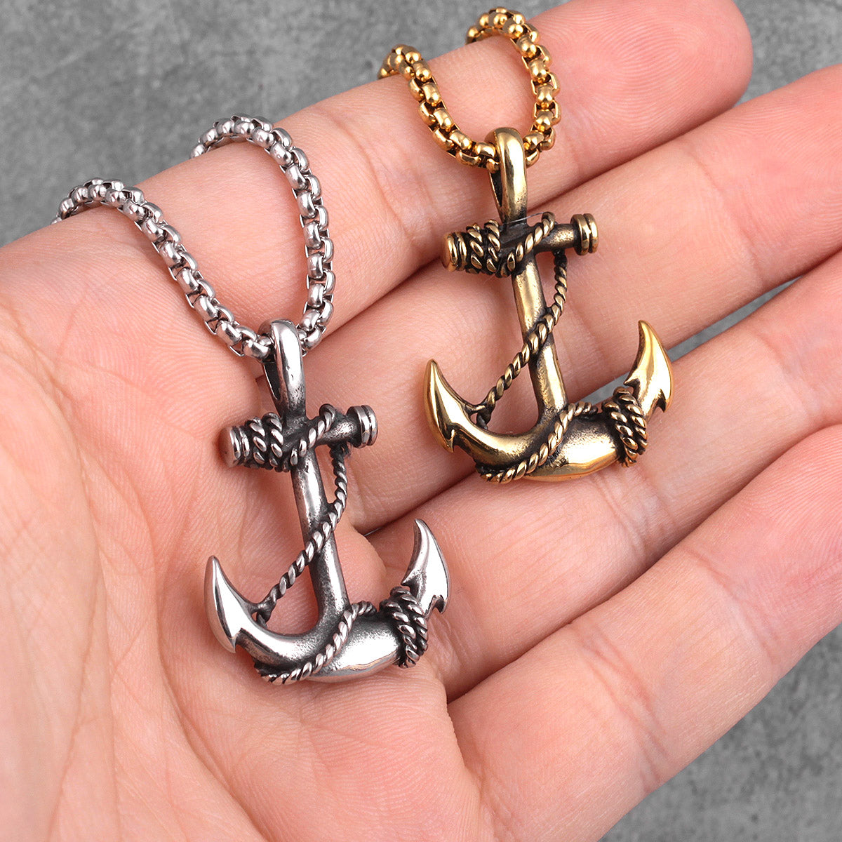 Stainless Steel Sea Anchor Sailor Man Men Necklaces