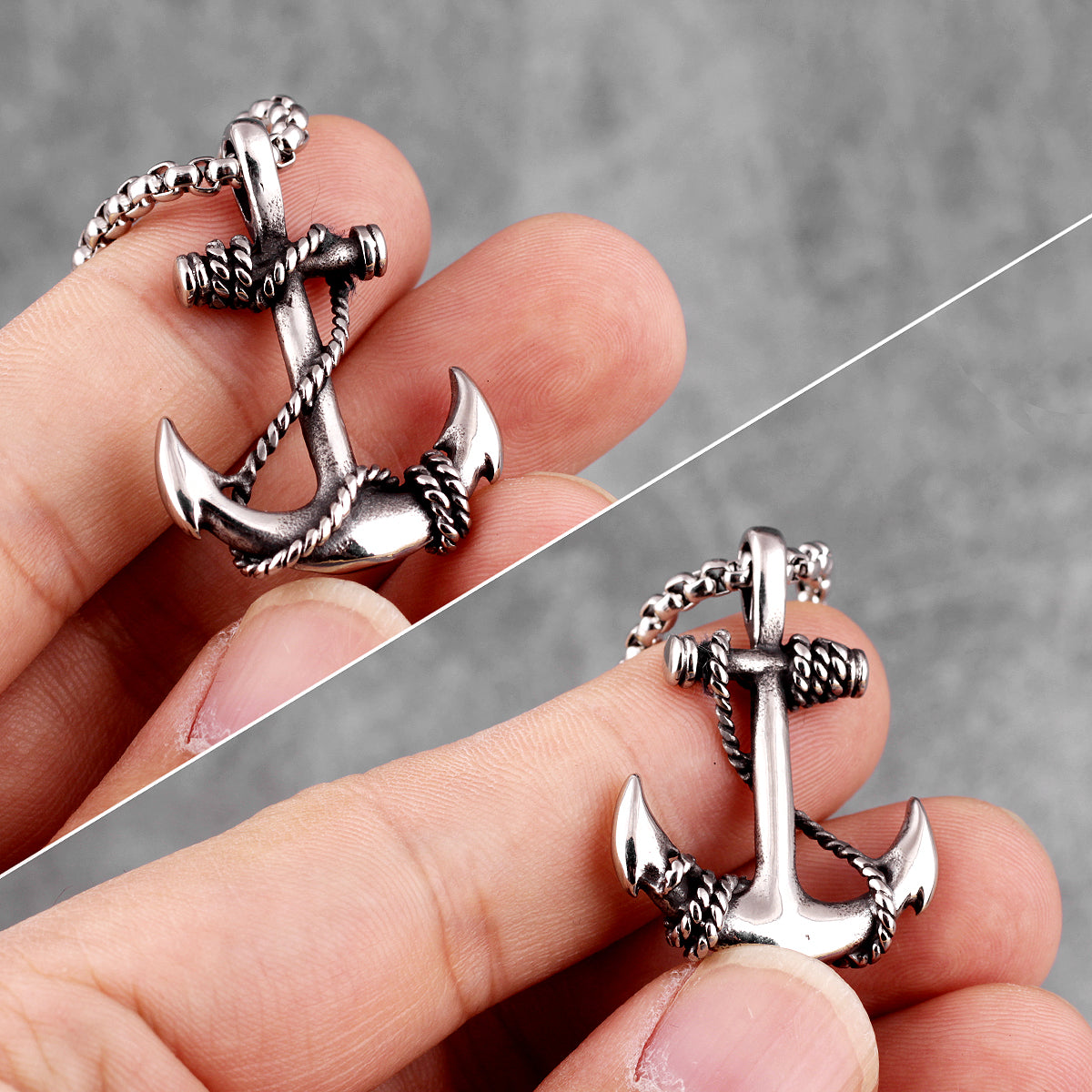 Stainless Steel Sea Anchor Sailor Man Men Necklaces