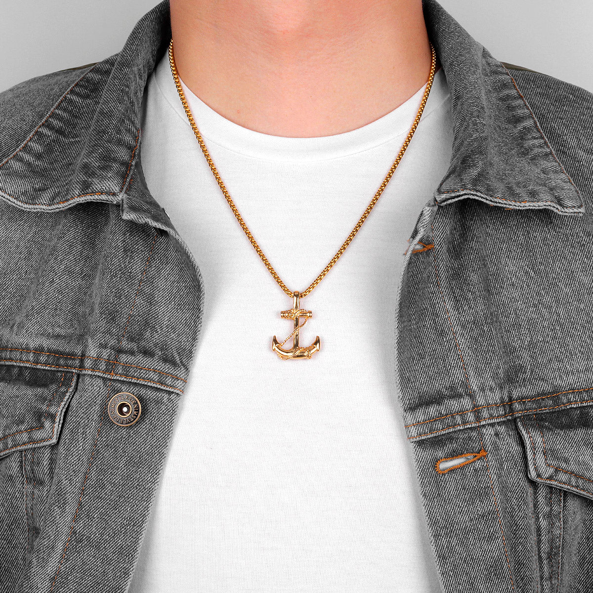 Stainless Steel Sea Anchor Sailor Man Men Necklaces