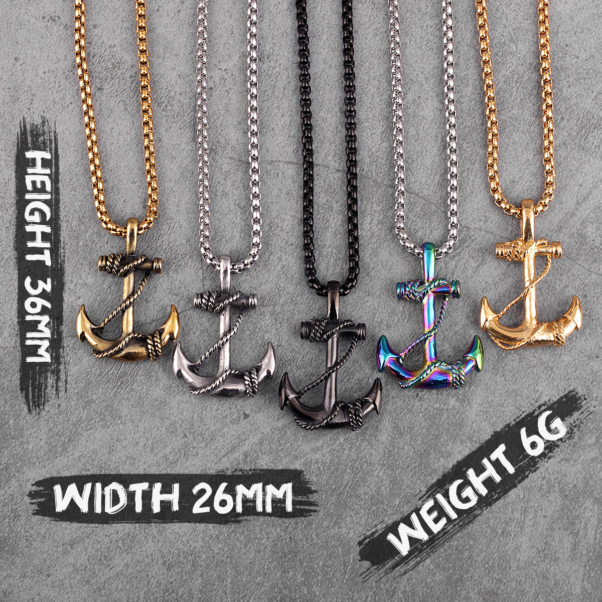 Stainless Steel Sea Anchor Sailor Man Men Necklaces