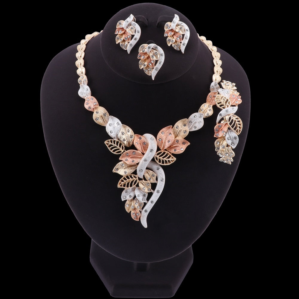 Women Crystal Italian Bridal Jewelry Sets