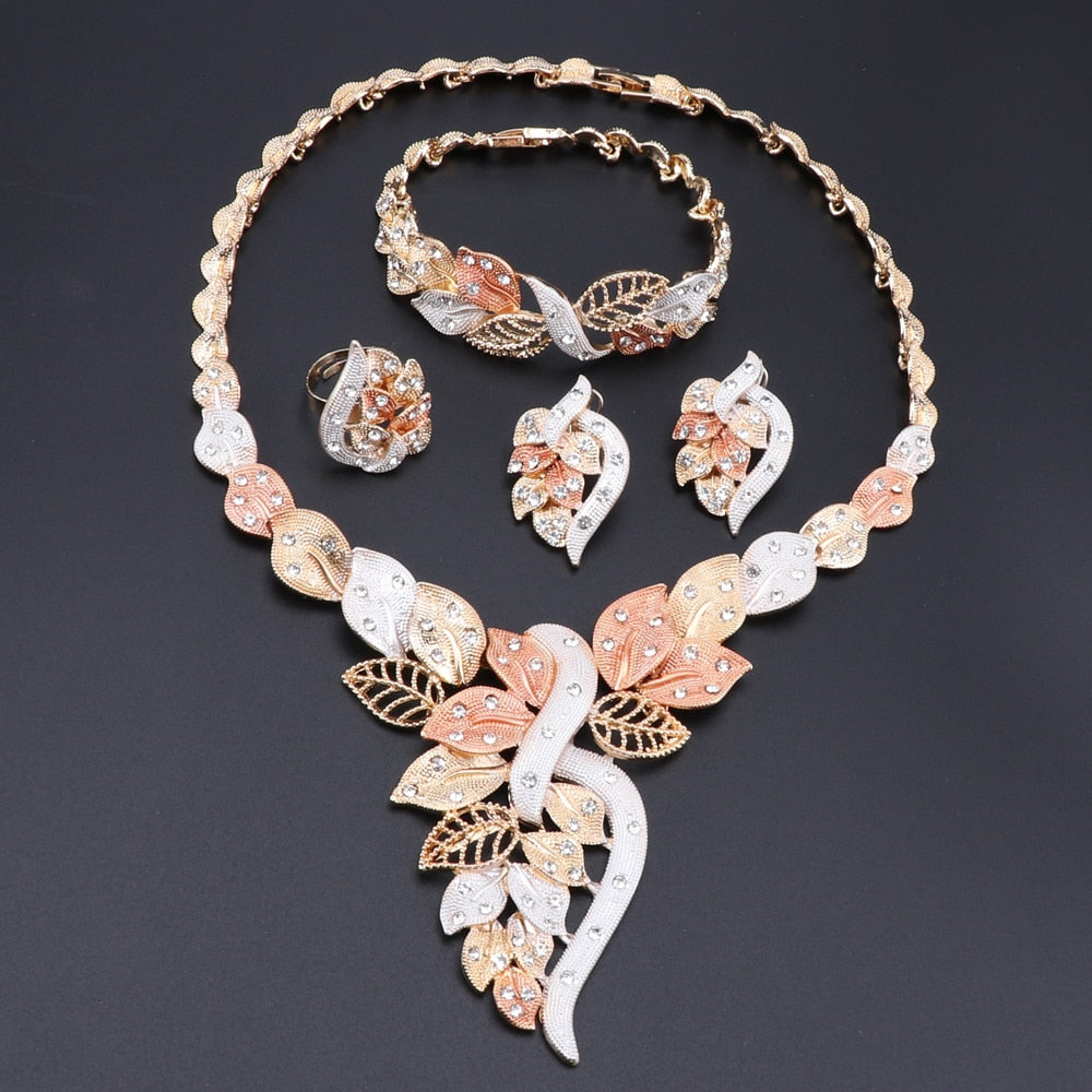 Women Crystal Italian Bridal Jewelry Sets