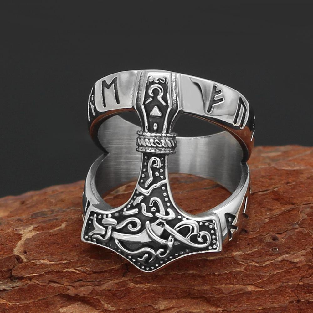 Odin Norse Viking Amulet Rune Index Ring