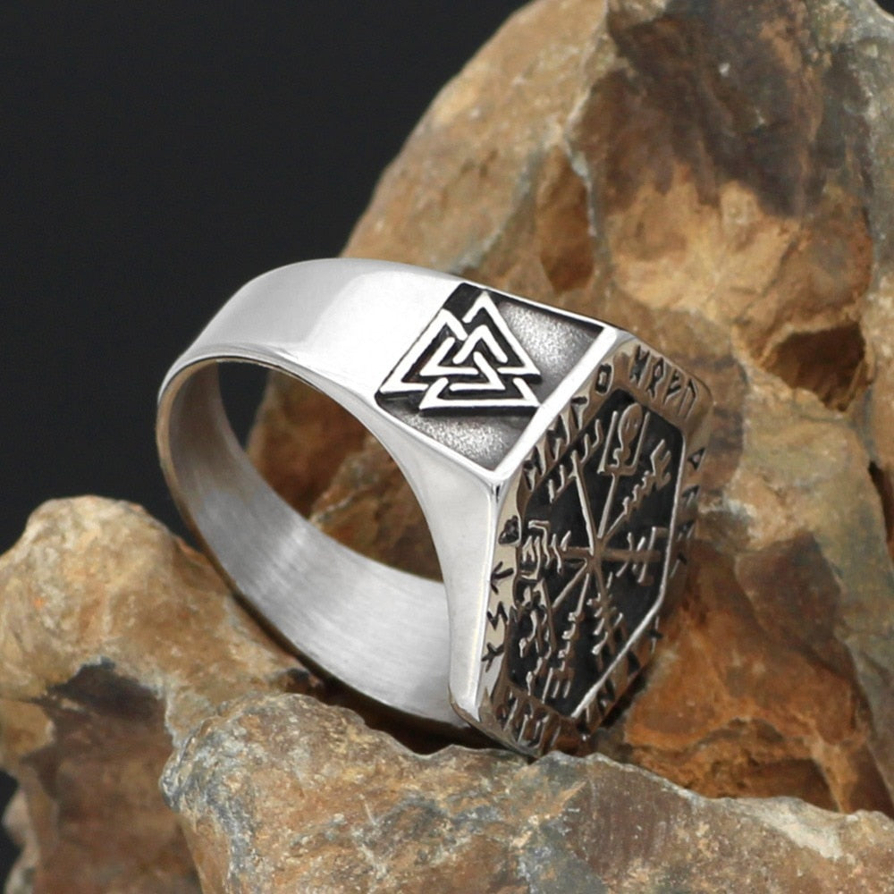 Odin Norse Viking Amulet Rune Index Ring
