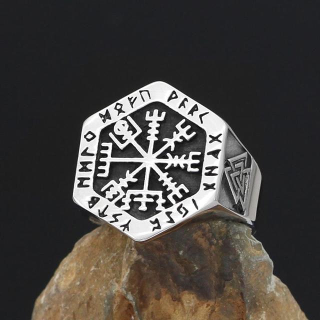 Odin Norse Viking Amulet Rune Index Ring