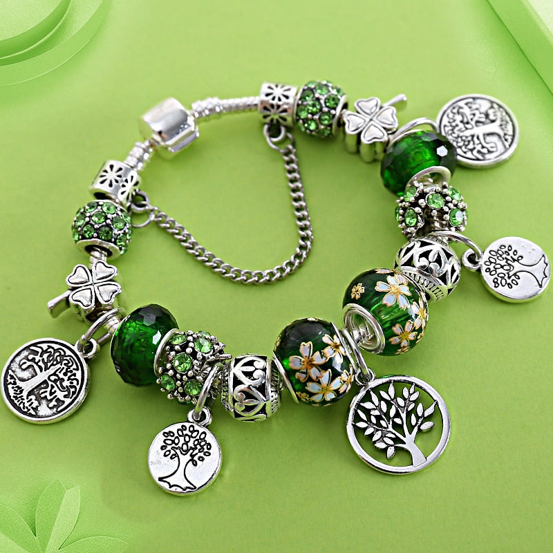 Tibetan Silver Tree of Life Fashion Bead Bracelet