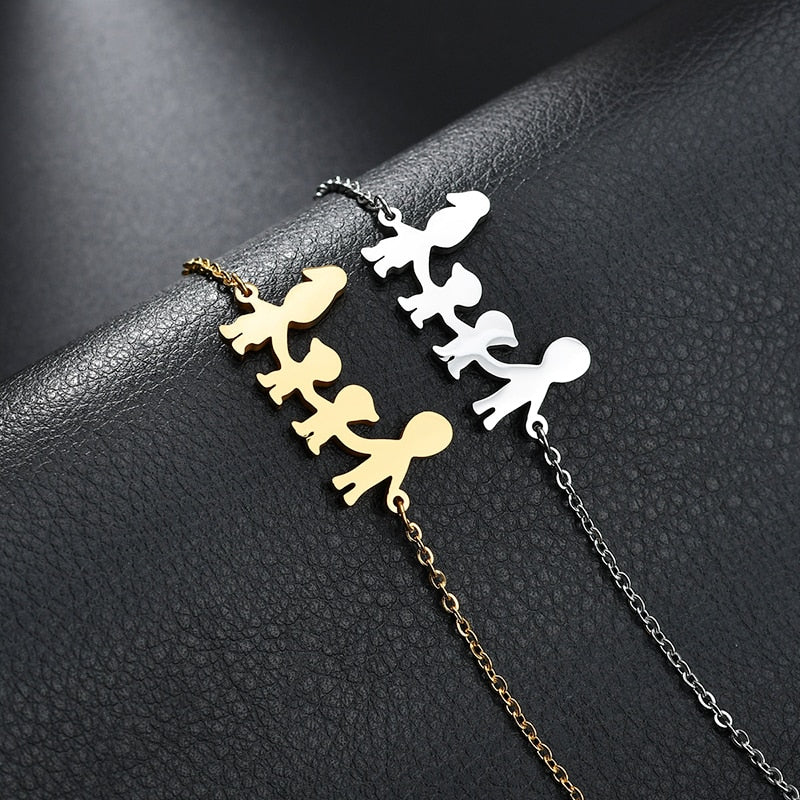 Cute Stainless Steel Mom Dad Kids Family Bracelets
