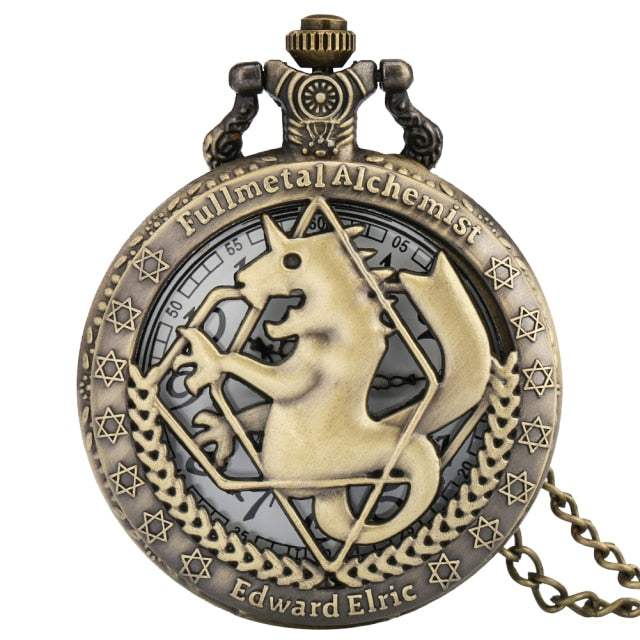 Fashion Full Metal Alchemist Copper Quartz Pocket Watch