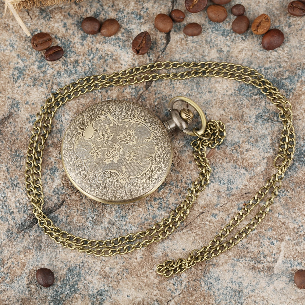 Shell Dial Pocket Watch Necklace