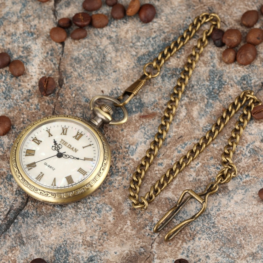 Shell Dial Pocket Watch Necklace