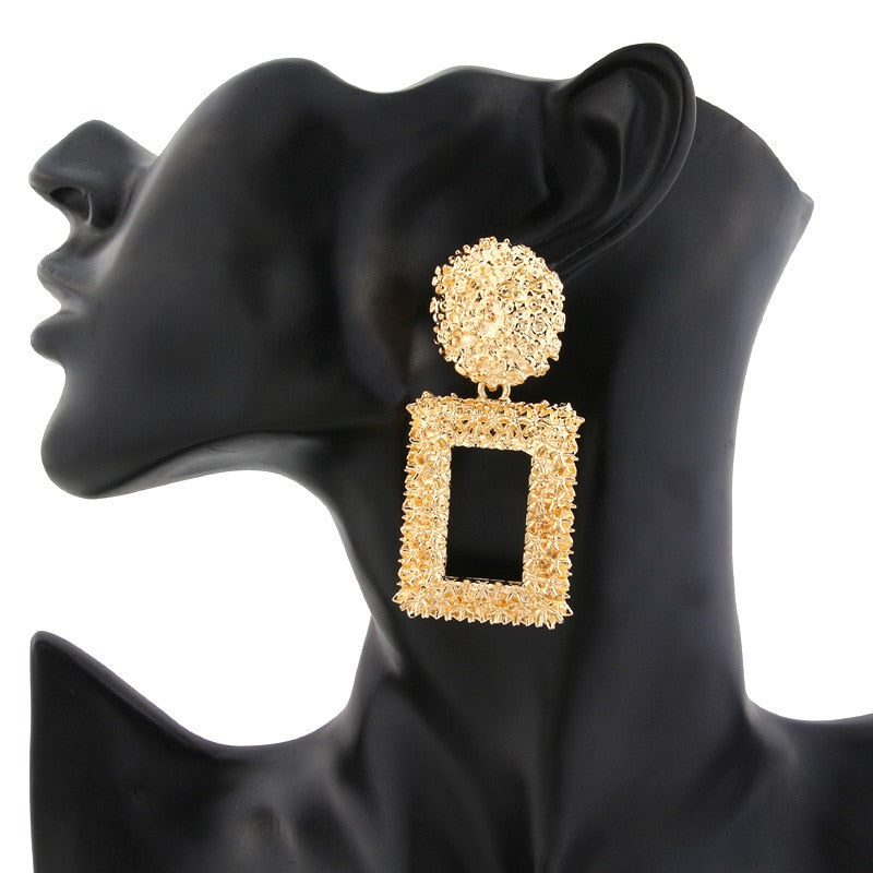Big Earrings Exaggerated Matte Stud Earrings For Women