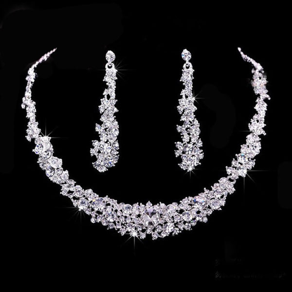Conjuntos de joyas nupciales de cristal con borlas