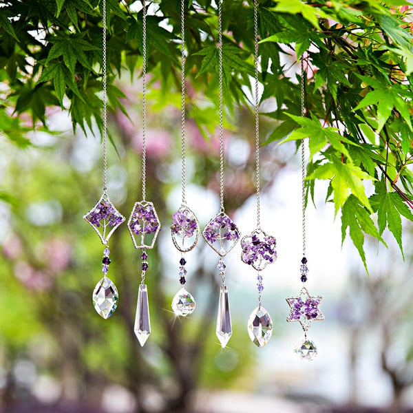 Rainbow Maker Crystal Tree of Life Suncatcher Healing Hanging Chakra Glass Pendant