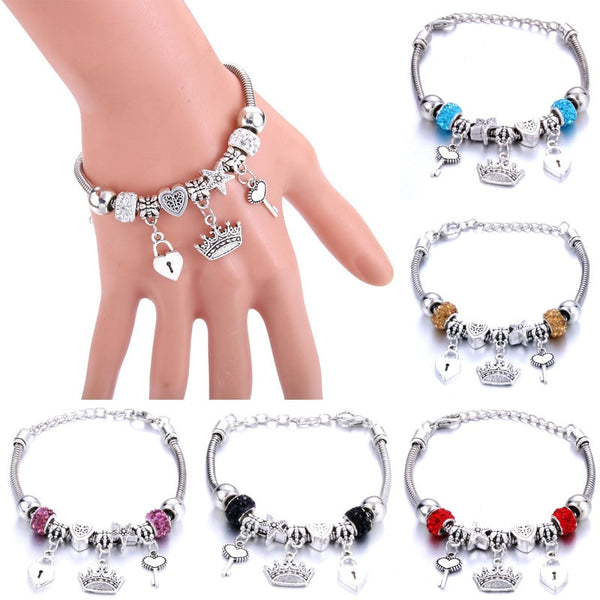Pulseras antiguas originales con forma de llave de corona