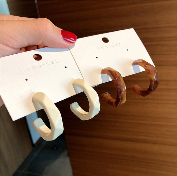 Pendientes de aro acrílicos para mujer