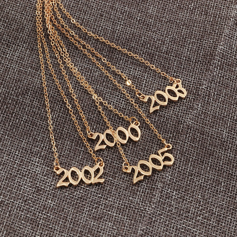 Stainless Steel Birth Year Necklaces