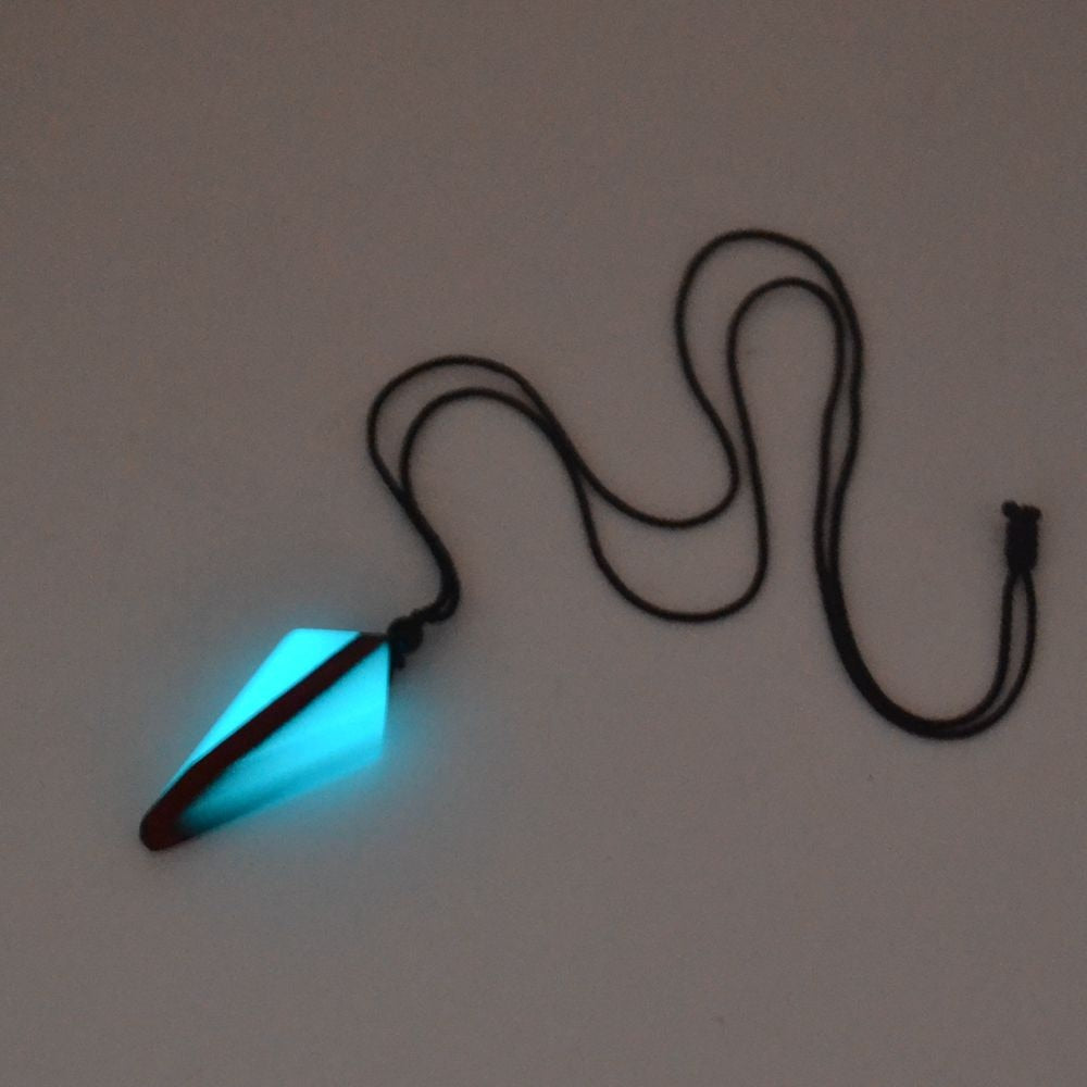 luminous necklace pendant at night
