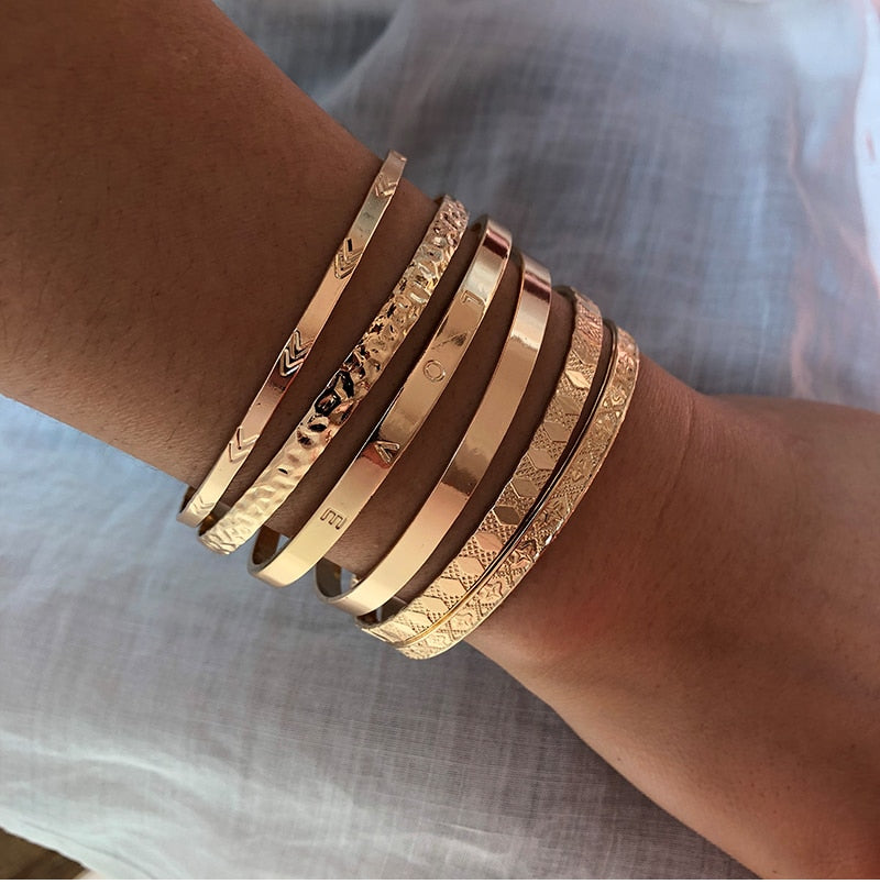 Adjustable Bracelet Bangle for Women Metal Cuff  Bracelet