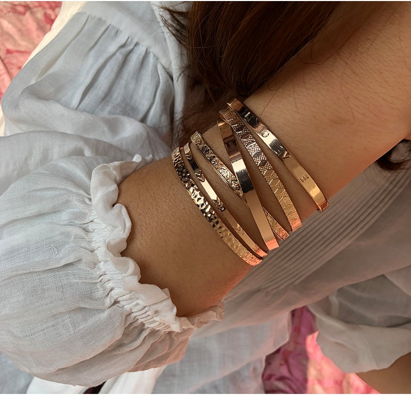 Adjustable Bracelet Bangle for Women Metal Cuff  Bracelet