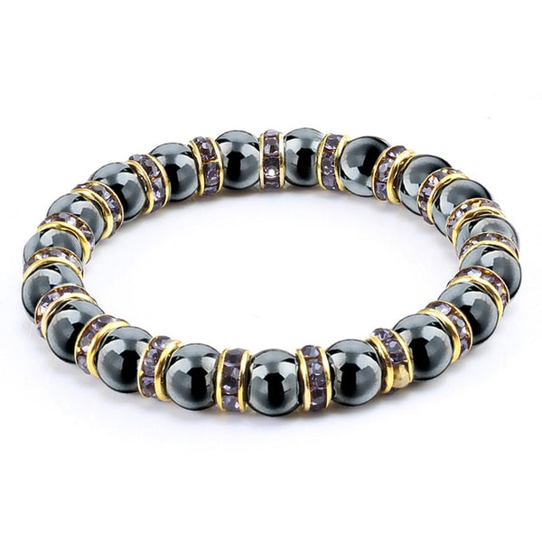 Pulseras de cuentas de hematita natural para hombre