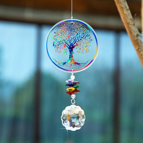 Chakra Tree of Life Suncatcher Handmade Crystal Mandala Prism