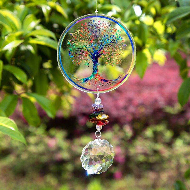 Tree of Life Suncatcher -Handmade Crystal Mandala Prism