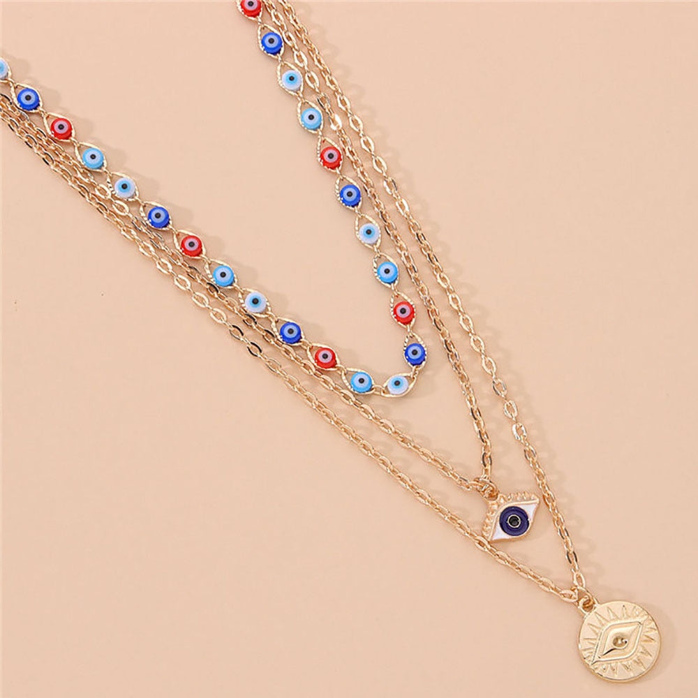 Fashion Turkish Evil Eyes Multilayer Necklaces