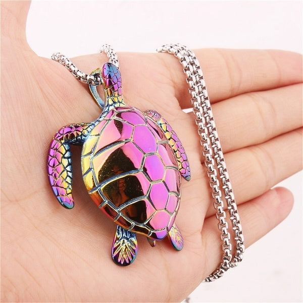 Fashion Titanium Stainless Steel Sea Turtle Necklace Pendant