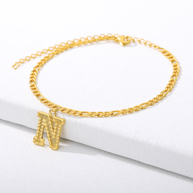Initial Anklets For Women Stainless Steel Alphabet Anklet