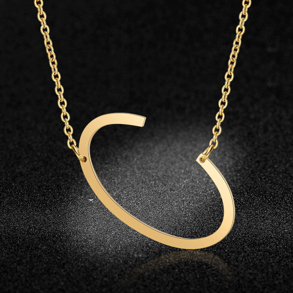 Initial Letter Name Pendant Necklace