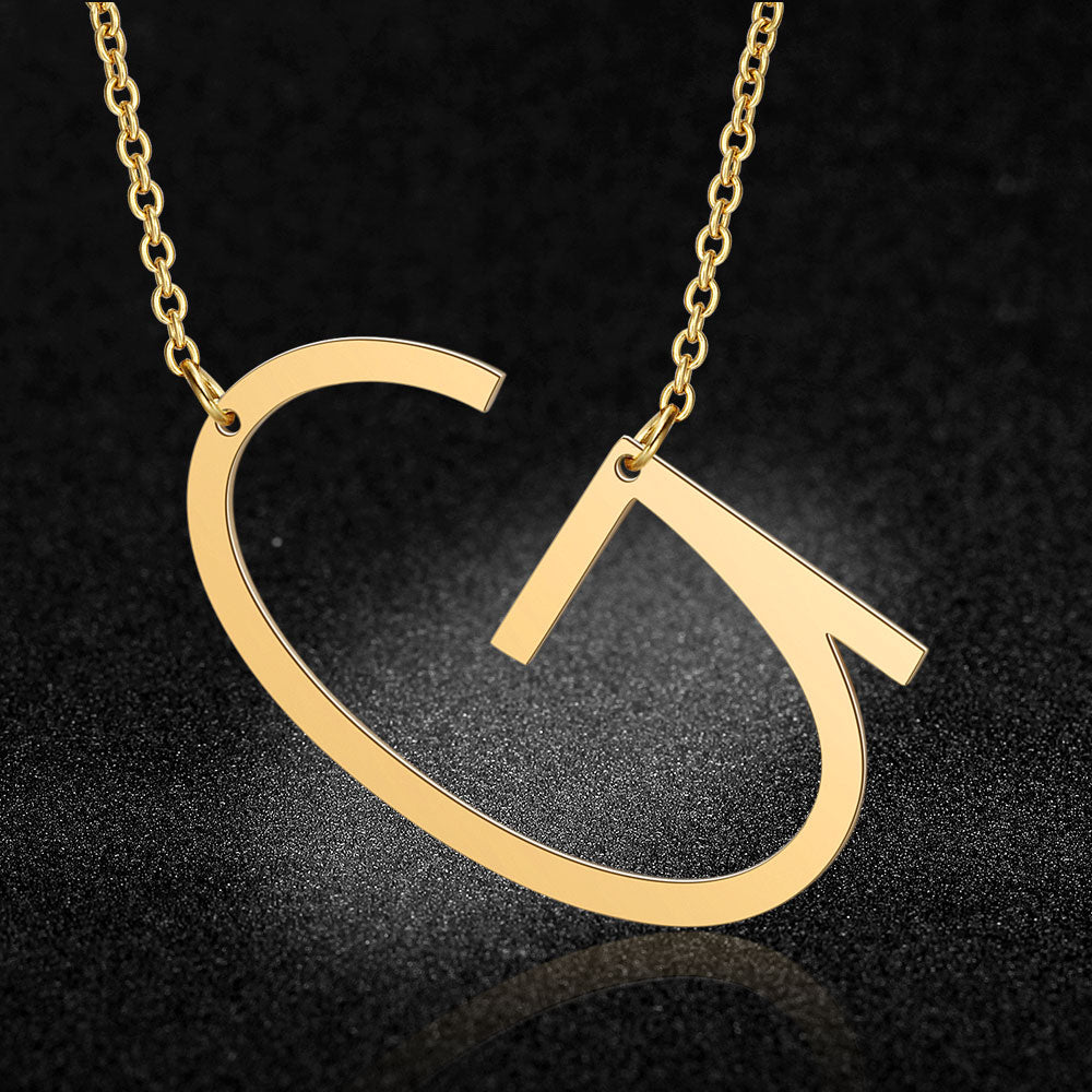 Initial Letter Name Pendant Necklace