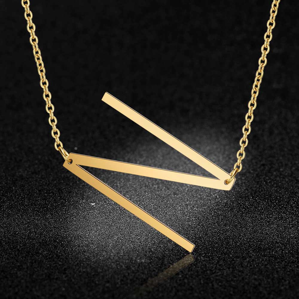 Initial Letter Name Pendant Necklace