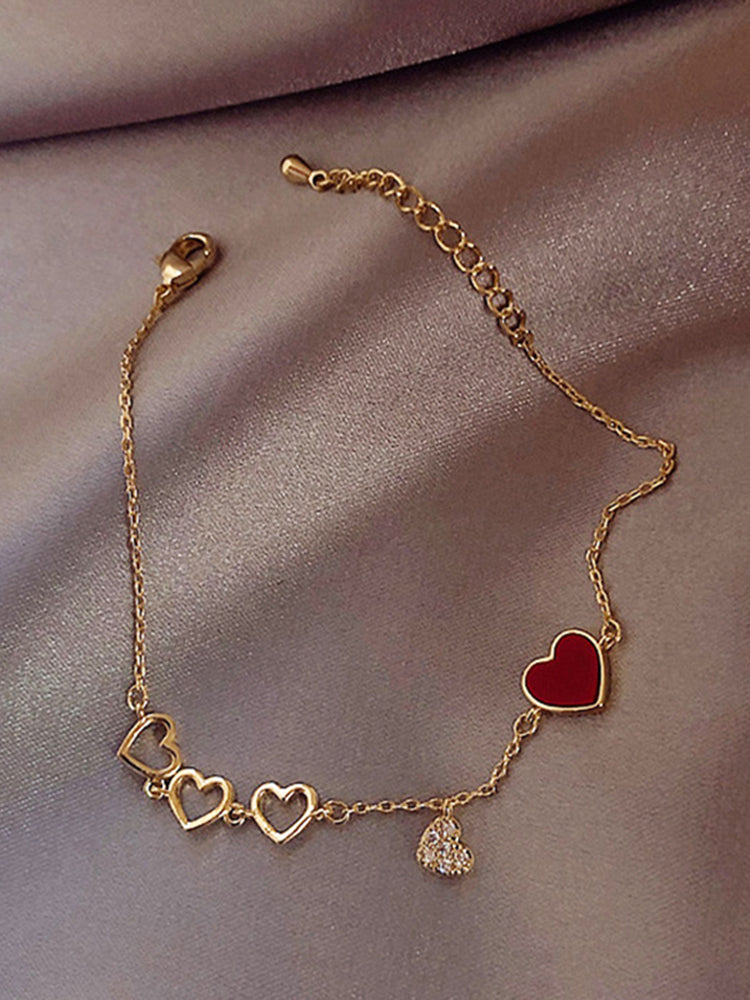 Trendy Exquisite Heart Shiny Charm Bracelets for Women