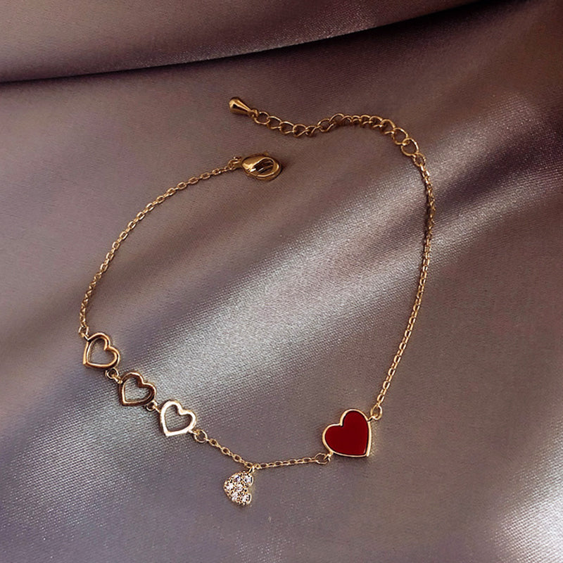 Trendy Exquisite Heart Shiny Charm Bracelets for Women