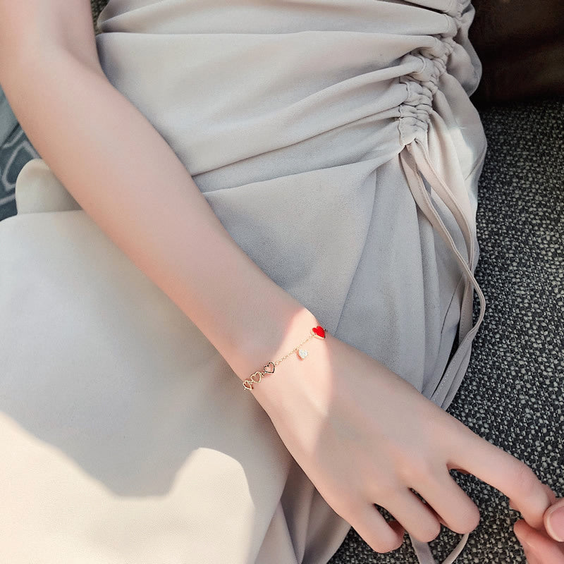 Trendy Exquisite Heart Shiny Charm Bracelets for Women