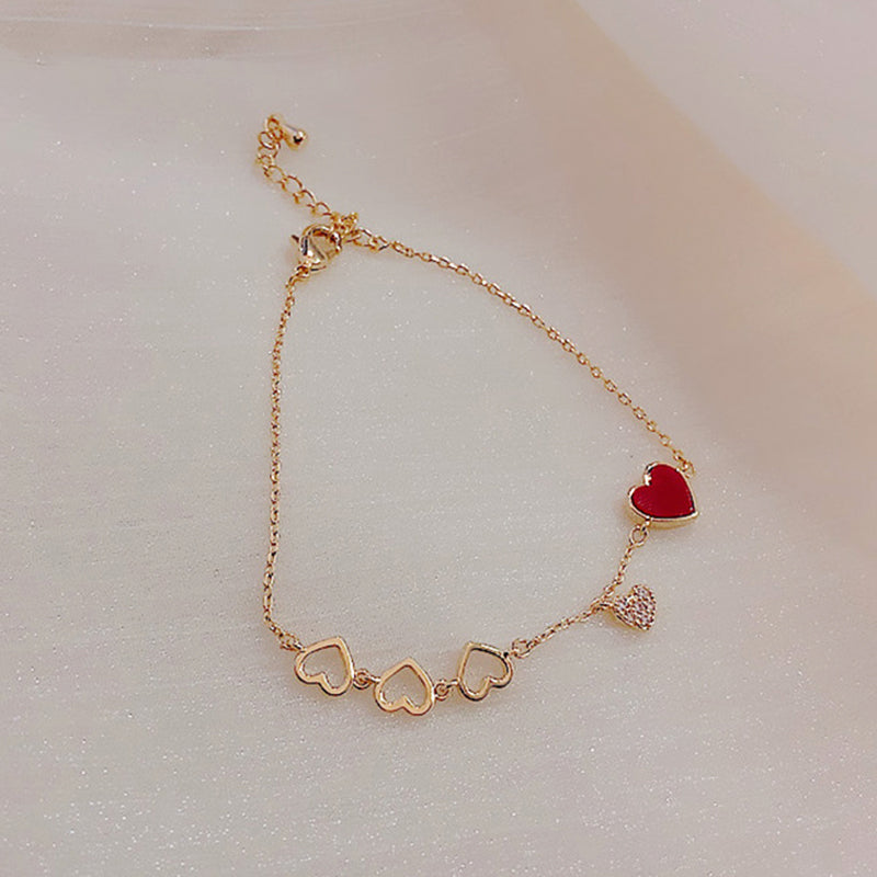 Trendy Exquisite Heart Shiny Charm Bracelets for Women