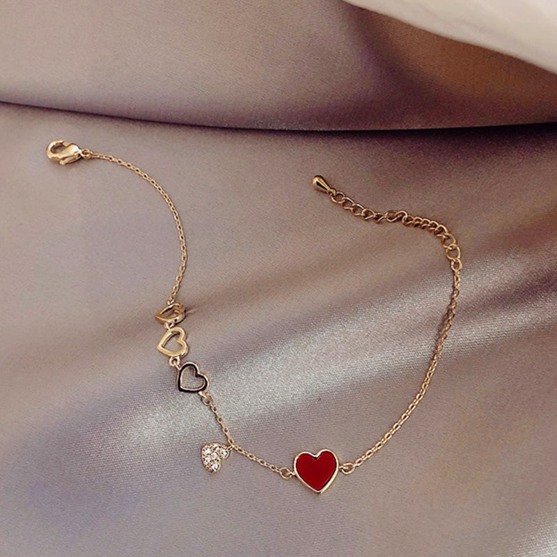 Trendy Exquisite Heart Shiny Charm Bracelets for Women