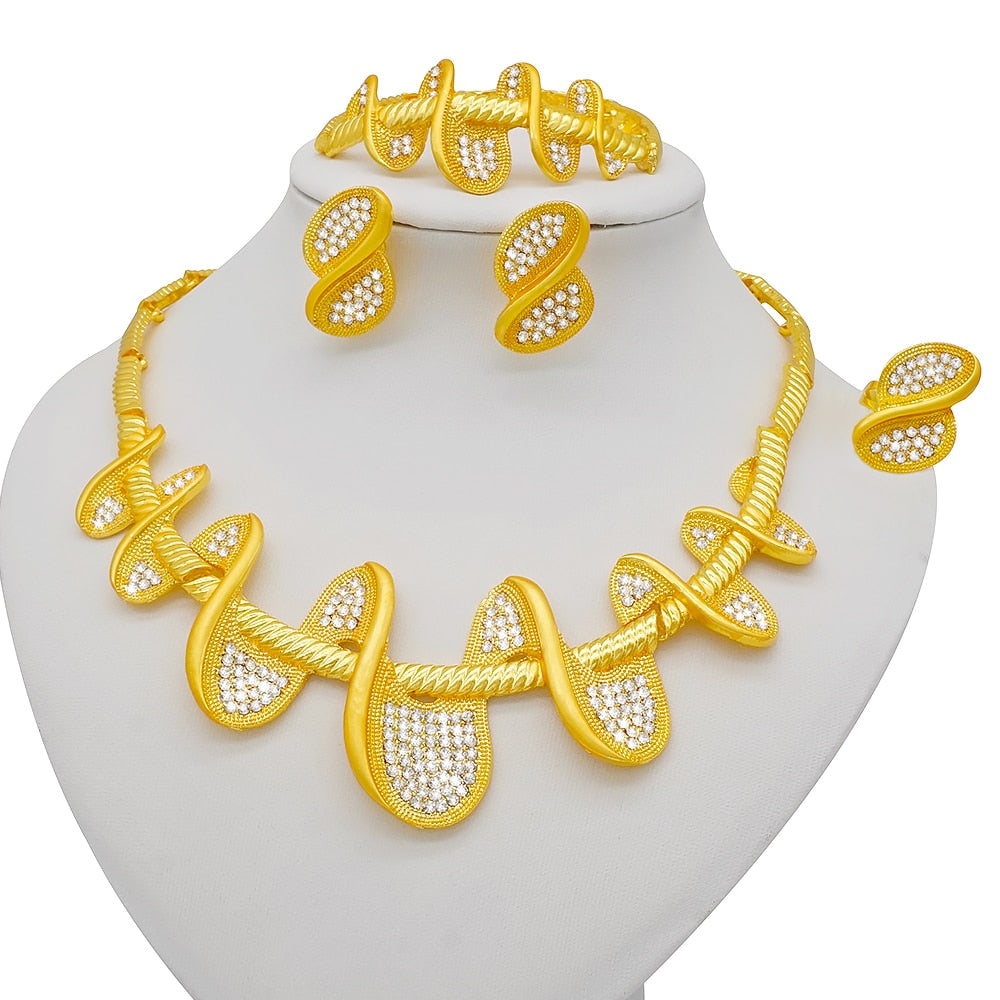 African bridal wedding gifts party Bracelet round Necklace earrings ring sets