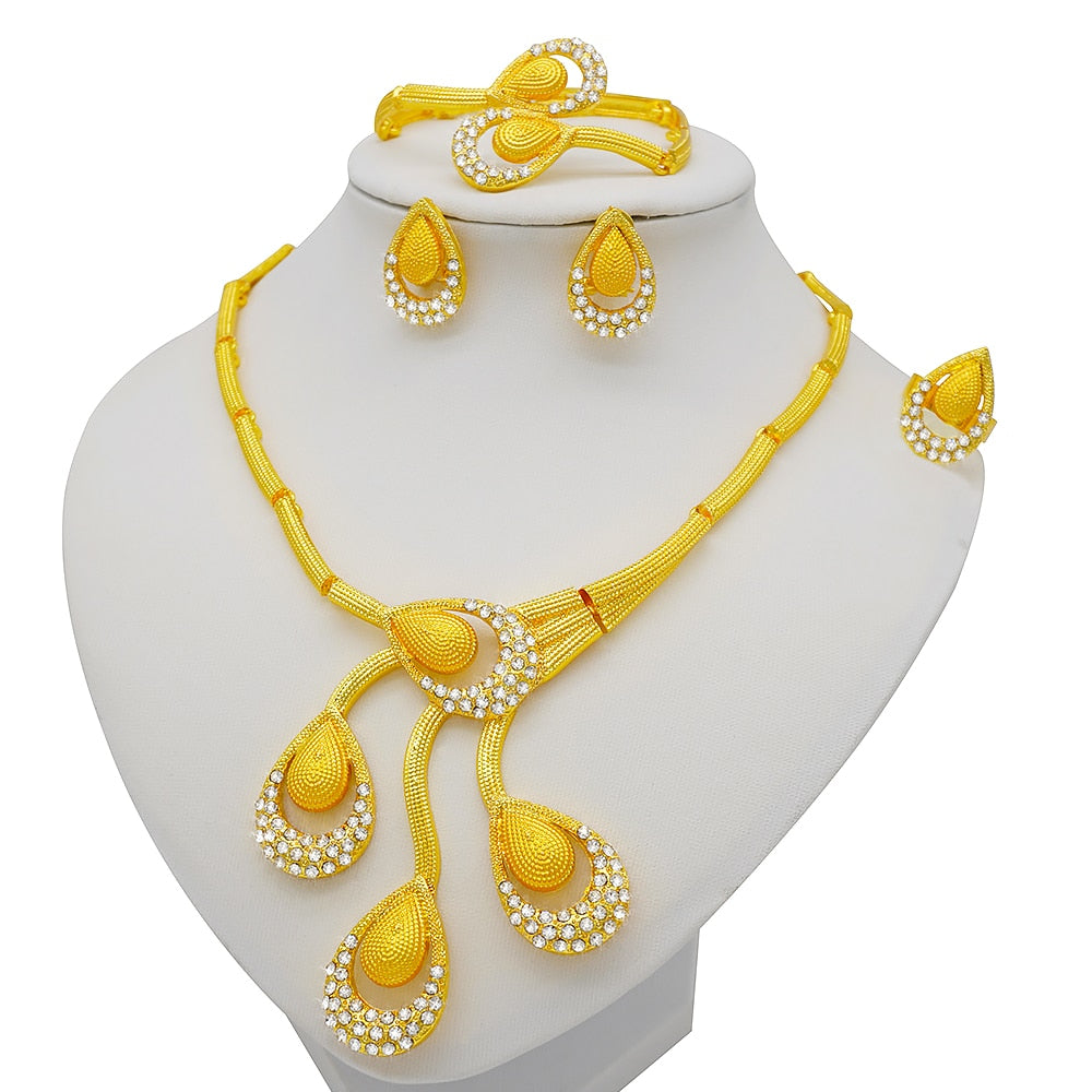 African bridal wedding gifts party Bracelet round Necklace earrings ring sets