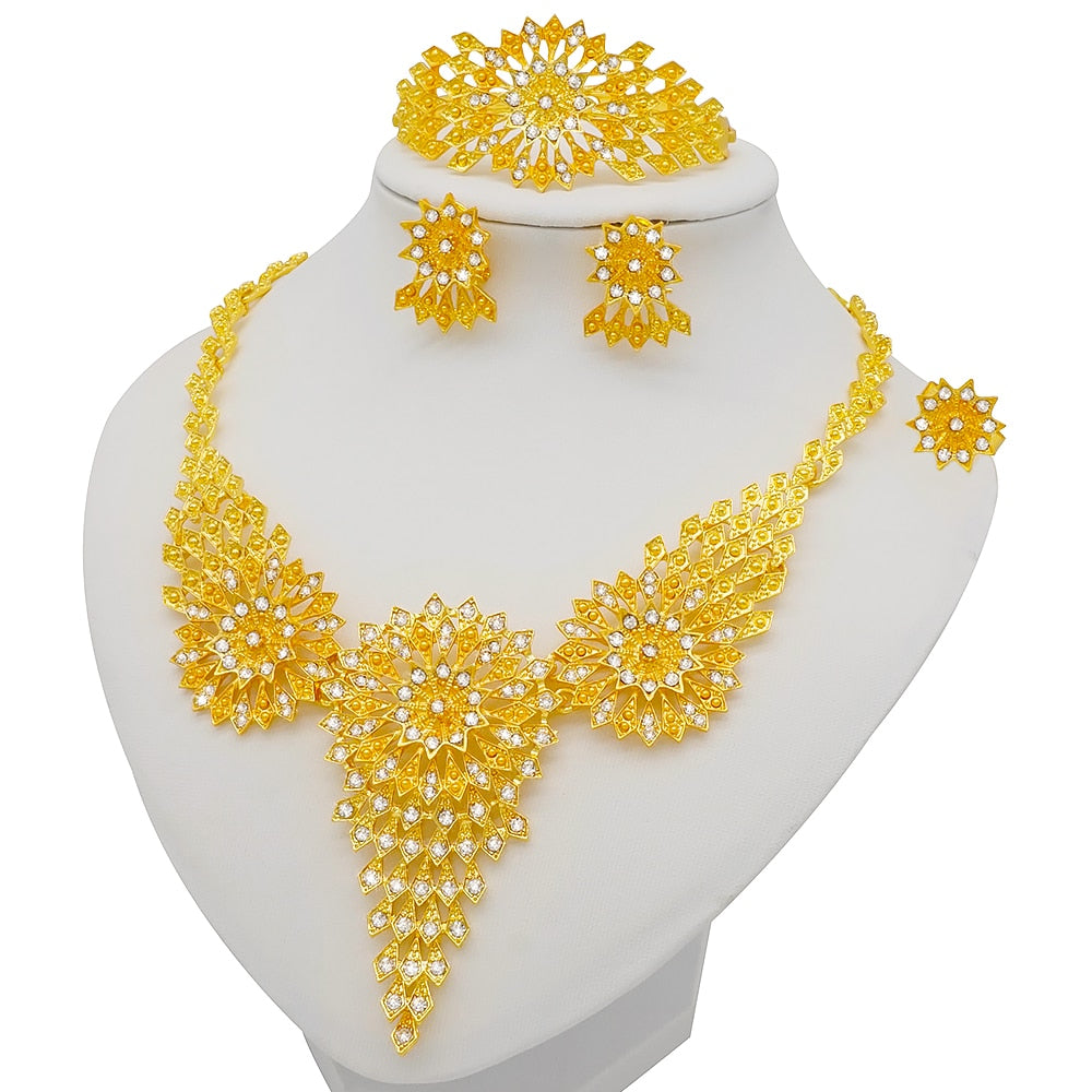 African bridal wedding gifts party Bracelet round Necklace earrings ring sets