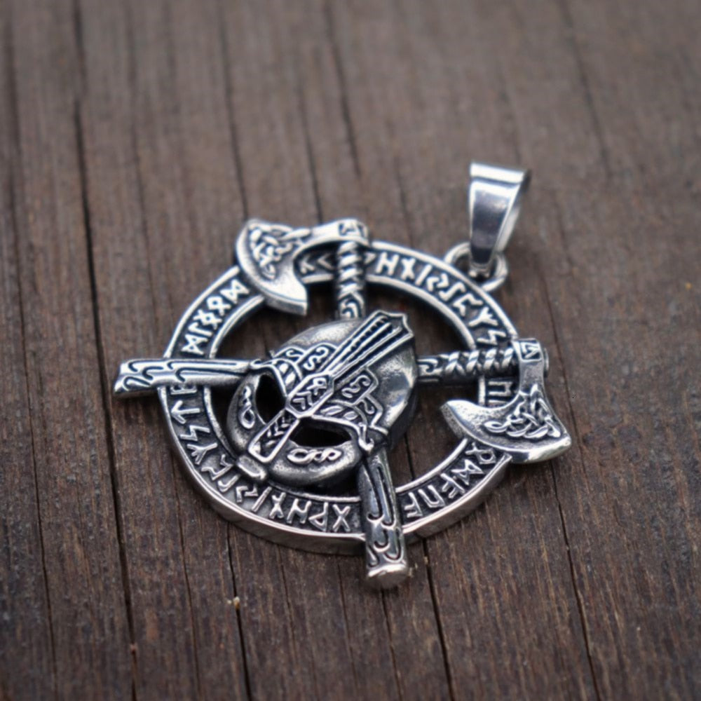 Viking Celtics Ax Rune Warrior 316L Stainless Steel Pendant