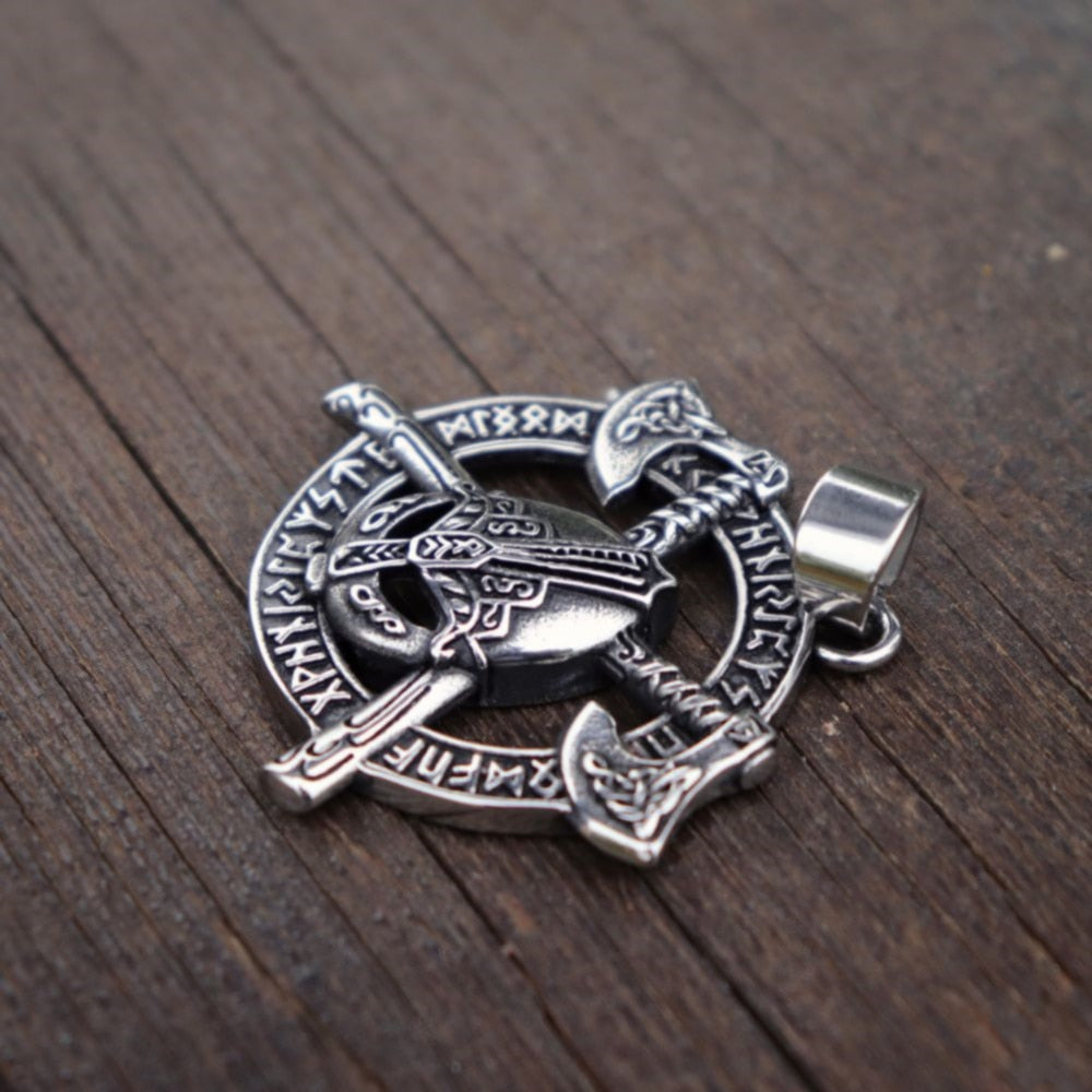 Viking Celtics Ax Rune Warrior 316L Stainless Steel Pendant