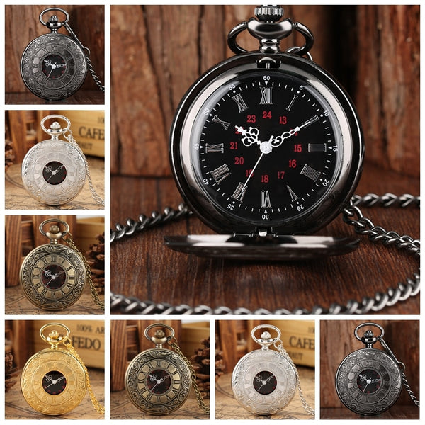 Reloj de bolsillo antiguo de cuarzo con números romanos retro