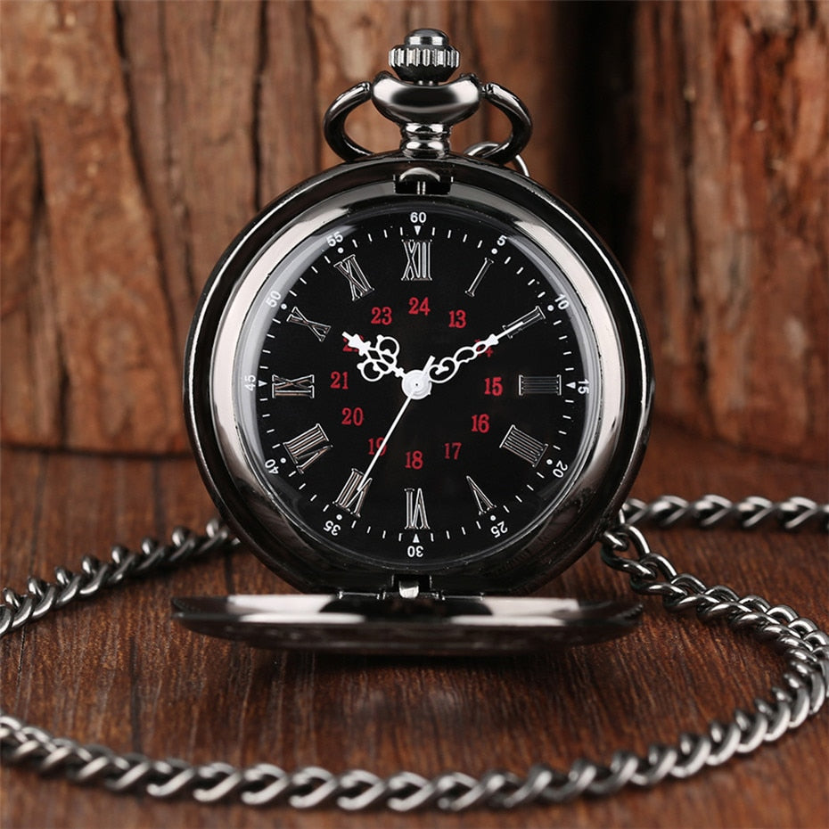 Antique Retro Roman Numeral Display Quartz Pocket Watch