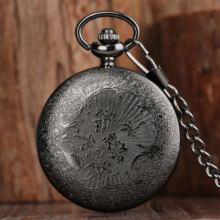 Antique Retro Roman Numeral Display Quartz Pocket Watch