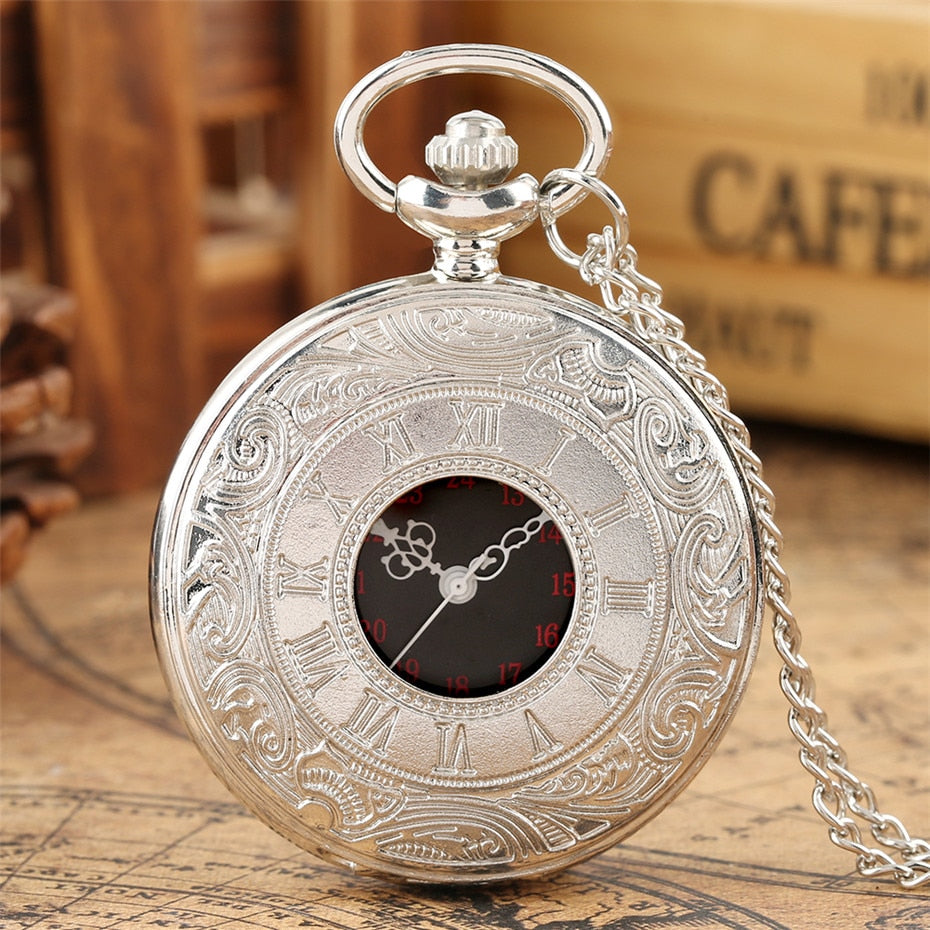 Antique Retro Roman Numeral Display Quartz Pocket Watch