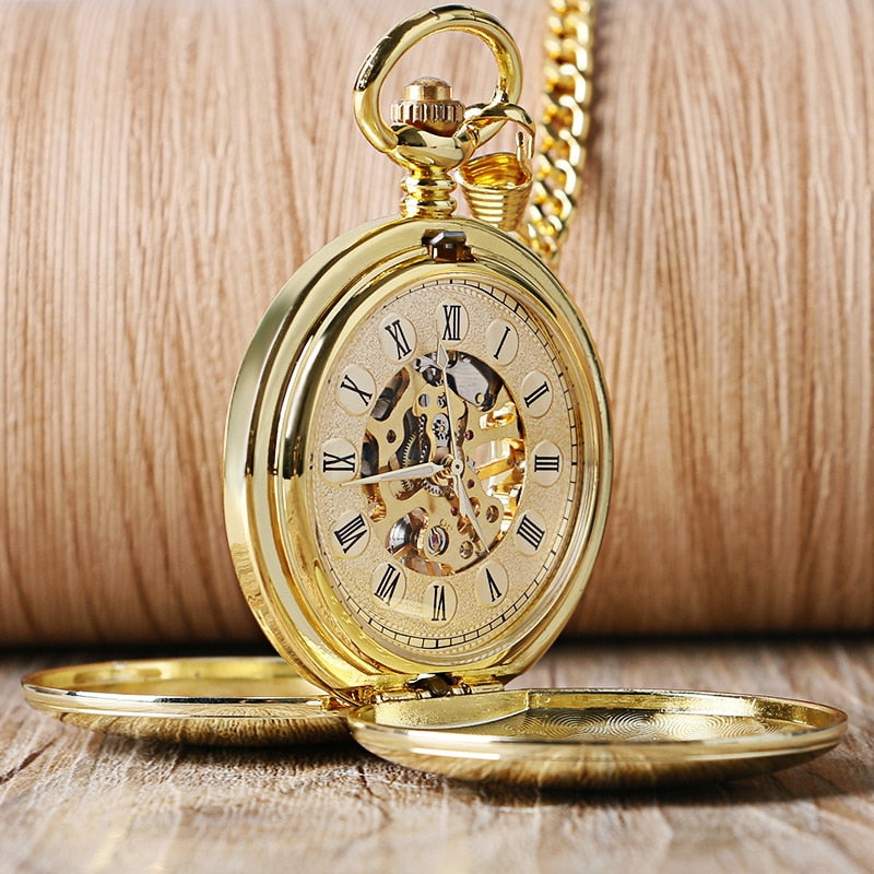 Luxury Smooth Roman Numerals Vintage Mechanical Chain Gift