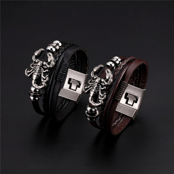 Pulseras de ancla con hojas de arce indias estilo punk
